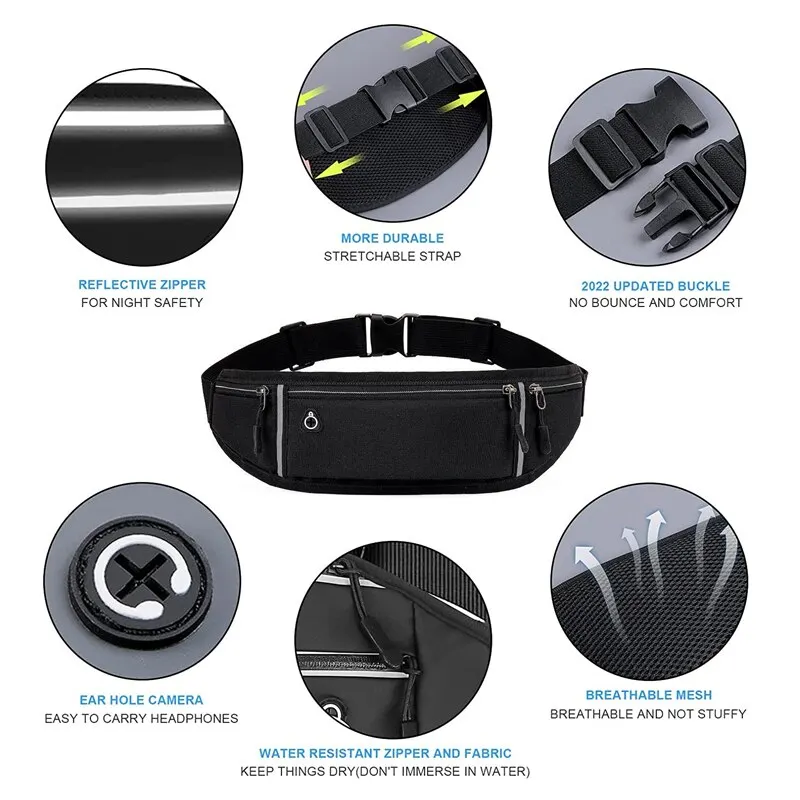 Professional Running Waist Bag Sports Belt Pouch Mobile Phone Case Men Women Hidden Pouch Gym Sports Bags Running Pack - Image 3